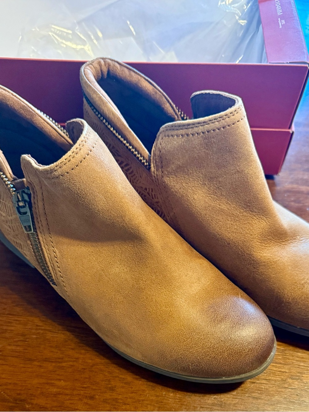 Cobb Hill Women’s Tan Suede Slip-On Ankle Shoe